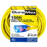 Duromax 100 ft. 10 Gauge Single Tap 100% Copper SJTW Heavy Duty Lit Extension Power Cord XPC10100A
